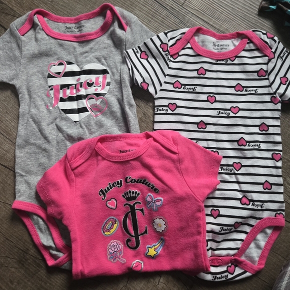 Juicy Couture Onesies Set Of 3 - Picture 1 of 4